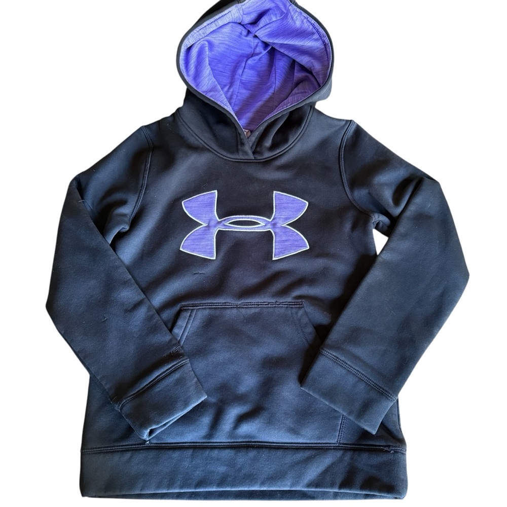 Under Armour Kids Black and Purple Hoodie kids size small